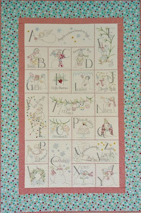 Red Work Embroidery, Crabapple Hill, Embroidery Quilts, Snowman Quilt, Christmas Tree Quilt, Embroidery Patterns Ideas, Christmas Quilting, Redwork Embroidery, Embroidered Quilts