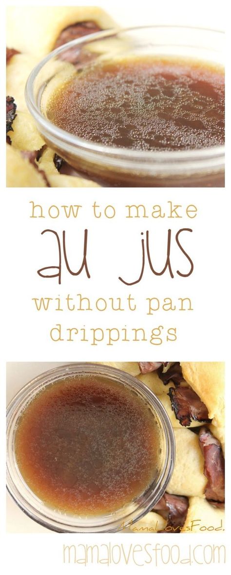 Homemade French Dip Sauce, How To Make Aus Jus, Au Jus Without Drippings, Diy Au Jus Sauce, Beef Dip Sauce, French Dip Sandwich Sauce, How To Make Au Jus, Diy Au Jus Seasoning, How To Make Au Jus Sauce