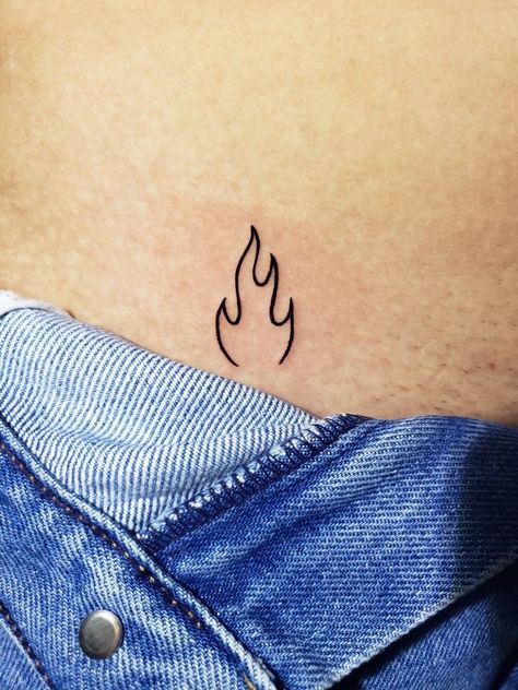 Fire Sign Women, Fire Emoji Tattoo, Dainty Fire Tattoo, Fire Tattoo Black And White, Fire Sign Tattoos, Simple Fire Tattoo, Fire Tattoo For Women, Fire Sign Tattoo, Fire Tattoo Designs