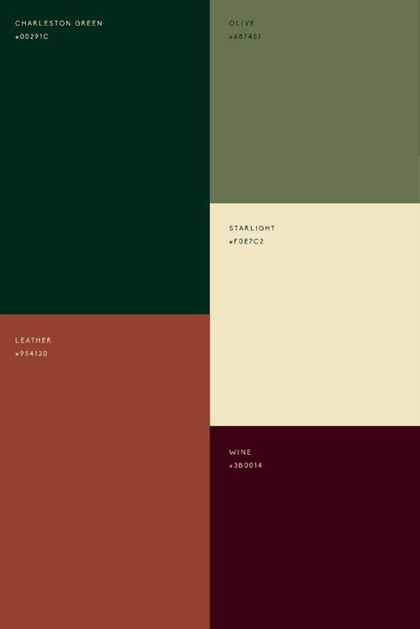 Maroon Yellow Green Color Palette, Color Pallets With Forest Green, Burgundy Fall Color Palette, Moody Boho Color Scheme, Dark Green Bathroom Color Scheme, Eucalyptus And Rust Color Palette, Green And Wine Color Scheme, Maroon Interior Design Color Palettes, Deep Green Color Scheme