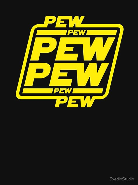 Star Wars Font, Pew Pew Pew, Army Gears, Love Husband Quotes, Star Wars Merchandise, 80s Cartoons, Pew Pew, Star Wars Tshirt, Cartoon Logo