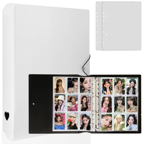 PRICES MAY VARY. Keep your photocard collection organized and secure with the CeyiJun Minimalist Photocard Binder. This A4-sized binder comes with 20 high-quality inner refills, each containing 18 pockets, giving you a total of 360 pockets to store your photocard collection. The binder is made from durable materials that will keep your collection safe from damage, and the acid-free pages will help to prevent your cards from fading or discoloring over time. The minimalist design of the binder is Kpop Minimalist, Photocard Collection, Photocard Binder, Ceiling Fan In Kitchen, White Photo, Binders, D Ring, Photo Cards, Photo Album