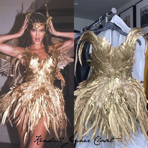 Kendall Jenner Gold Fairy, Kendall Jenner Fairy Costume, Kendall Jenner Fairy, Gold Fairy Costume, Kendall Jenner Closet, Doctor Halloween Costume, Fairy Costume Diy, Greek Goddess Costume, Goddess Costume