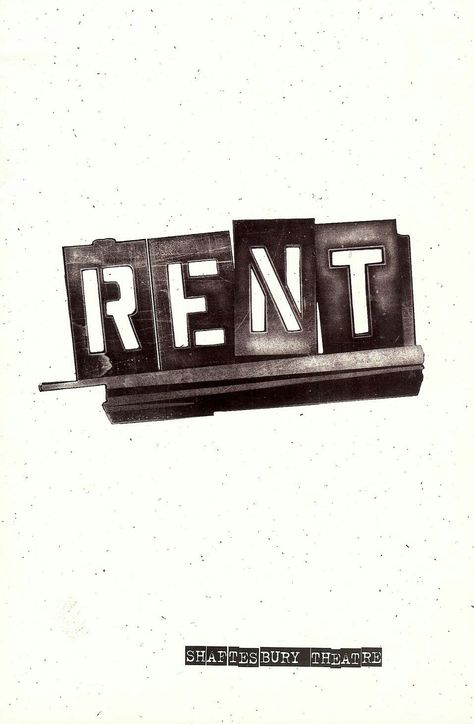 Playbill for the 1998 London Production of the musical "Rent," which played from May 12th of that year thru October 30th, 1999 at the Shaftesbury Theatre (previews began on April 21st, 1998). Adam Pascal, Anthony Rapp, Krysten Cummings, Benny Lockhart, Wilson Hermaine Heredia, Jesse L. Martin, Jessica Tezier, and Jacqui Dubois starred in the production. Rent Poster Musical, Rent Poster, Adam Pascal, Theatre Tattoo, Jesse L Martin, Puccini Opera, Rent Musical, Jonathan Larson, Red Prints