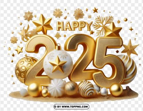 3d Happy New Year, New Years Design Graphic, Happy New Year Design Graphics Creative, New Year Design Graphic, Happy New Year Photo Editing, Happy 2025, Banner New Year, New Year Stickers, 2025 Png