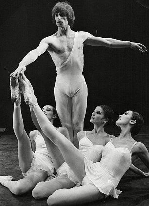 In action: Mr Nureyev rehearses Apollon Musagete in 1969... Vintage Ballet Photos, Rudolph Nureyev, Pose Study, Muscular Ballet Dancers, Leon Bakst Ballet Russe, Rudolph Nureyev Photographs, Famous Ballets, Famous Ballet Dancers, Movie References