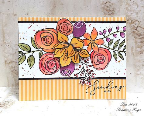 Sketched Flowers, Sending Hugs, Card Kits, Pretty Cards, Simon Says Stamp, Simon Says, Card Kit, Floral Cards, Creative Cards