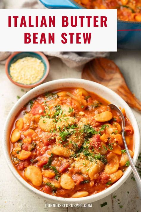 Butter Bean Stew, Food Drying, Butter Bean Soup, Butter Beans Recipe, Vegan Stew, Italian Spices, Vegan Soup Recipes, Bean Stew, Vegan Soups