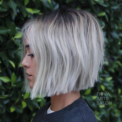 Ice Blonde Hair Colors for Winter 2020 That’ll Have You Feeling Like Elsa | This is how edgy girls go Elsa. Ask for a dark root smudge that melts into silvery white color. #southernliving #haircolor #hairstyle Icy Blonde Hair Color, Ice Blonde Hair, Icy Blonde Hair, Ice Blonde, Silver Blonde, Winter Hair Color, Short Blonde, Short Blonde Hair, Short Bob Hairstyles