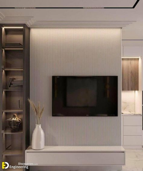 Tv Unit Luxury Design, Tv Unit Interior Design, Living Room Tv Unit Designs, Living Room Tv Unit, Tv Room Design, Tv Wall Unit, Tv Wall Design, Living Room Design Decor, Home Design Living Room