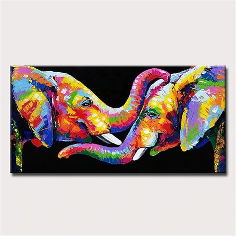 Smarter Shopping, Better Living! Aliexpress.com Elephant Painting Canvas, Wall Stickers Animals, Elephant Pictures, Room Wall Painting, Elephant Canvas, Colorful Elephant, Wall Canvas Painting, Watercolor Elephant, Contemporary Art Painting