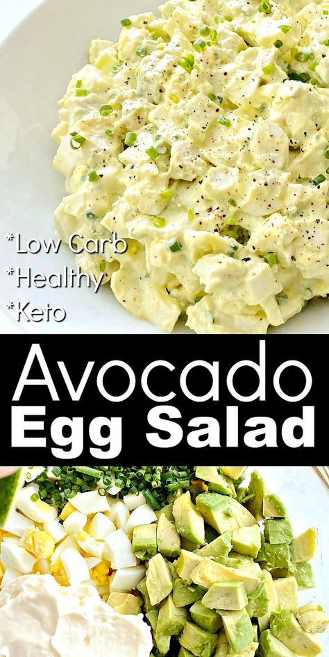 Healthy Avocado Lunch Ideas, Ww Avocado Recipes, Side Dish Easy Healthy, Avocado Uses Food, Eggs And Avocado Salad, Easy Low Calorie Salads, Recipe With Avocado Easy, Light Egg Salad, Light Delicious Dinner