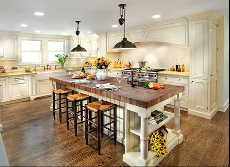 Butcher block island kitchen