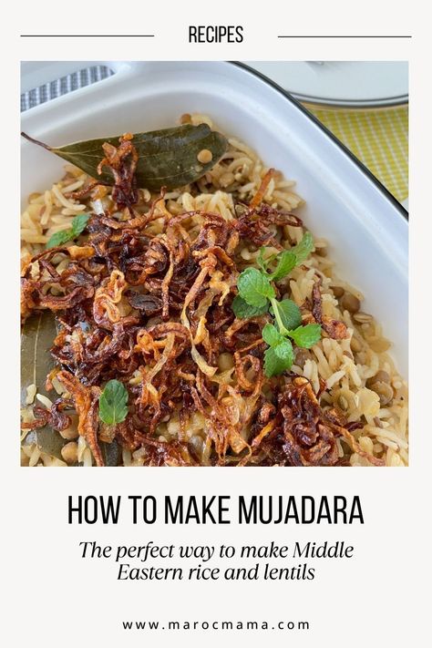 Discover the exquisite flavors of the Middle East with this easy-to-follow Mujadara recipe! Whether you savor it as a satisfying main meal or a flavorful side dish, this Middle Eastern rice and lentils recipe promises culinary delight. Mujadara Recipe Easy, Authentic Mujadara Recipe, Rice And Lentils Recipe, Mujadara Recipe, Middle Eastern Rice, Tajin Recipes, Rice And Lentils, Lentil Recipe, Lentils Recipe