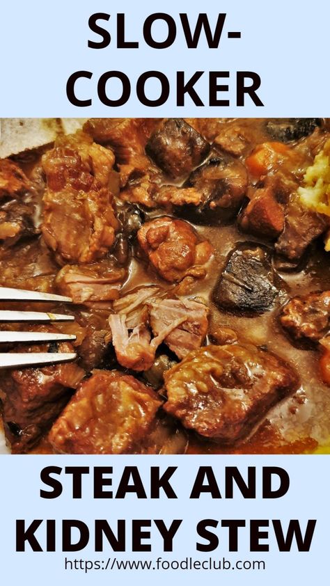 A hearty beef and kidney stew, slow-cooked until you can cut the meat with a fork! And I've also got three secret tips for making the tastiest, thickest gravy, without the need for thickening agents. #foodleclub homemade #steakandkidney #beefstew #slowcookerstew Kidney Stew Recipe, Slow Cooked Steak, Slow Cooker Stew Recipes, Recipes Steak, Cabbage Casserole Recipes, Beef Kidney, Slow Cooker Steak, Slow Cooker Stew, Kidney Recipes