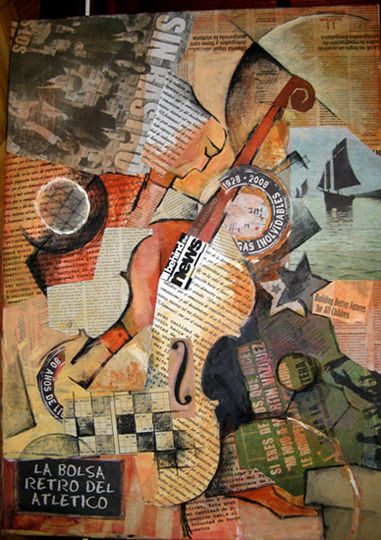 Cubist Collage, Music Gcse, Collages Art, Advanced Higher Art, Art Analysis, Collage On Canvas, Cubism Art, Canvas Drawing, Paper Collage Art