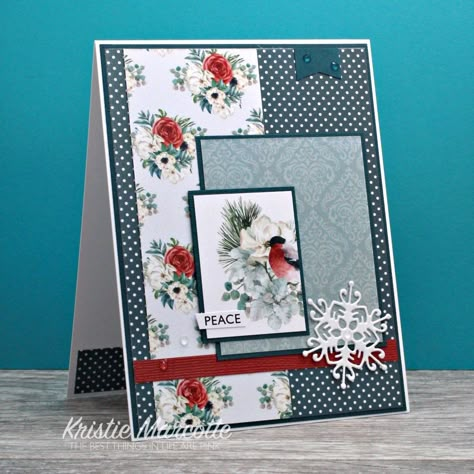 Winter Blooms, Boutique Cards, Kristie Marcotte, Winter Paper, Card Sketches Templates, Stamped Christmas Cards, Simple Christmas Cards, Christmas And Winter, Card Layouts