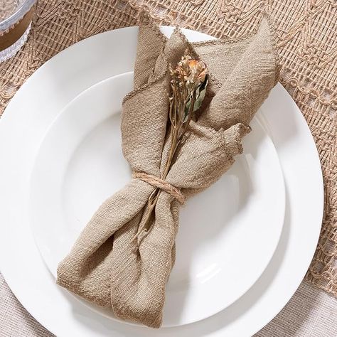 Amazon.com: MLMW Caramel Gauze Cloth Napkins Set of 6 Soft Cotton Napkins Cloth 16.5"×16.5" Rustic Bulk Linen Napkins for Fall Thanksgiving Christmas Wedding Party Table Decoration : Home & Kitchen Friendsgiving Dinner Party, Free Wedding Cards, Casual Dining Table, Wedding Party Table Decorations, Christmas Wedding Party, Thanksgiving Napkins, Friendsgiving Dinner, Dinner Party Themes, Wedding Cards Handmade