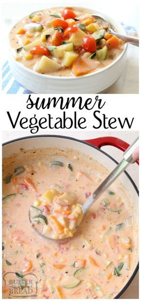 Stew Soup, Summer Meal, Vegetable Stew, Summer Vegetable, Delicious Soup, Stew Recipes, Soup Recipe, Soup And Salad, Diy Food Recipes