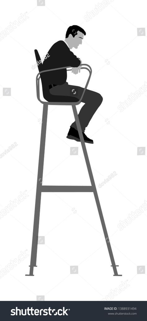 Tennis referee in chair vector isolated on white background. Beach volleyball judge in leader chair vector. Outdoor sport activity. Rescue man. Lifeguard man on tower station watch by the pool, beach #Ad , #SPONSORED, #Beach#background#volleyball#leader Volleyball Referee, Background Beach, Beach Background, Pool Beach, Beach Volleyball, Special Promotion, Sports Activities, Royalty Free Photos, New Pictures