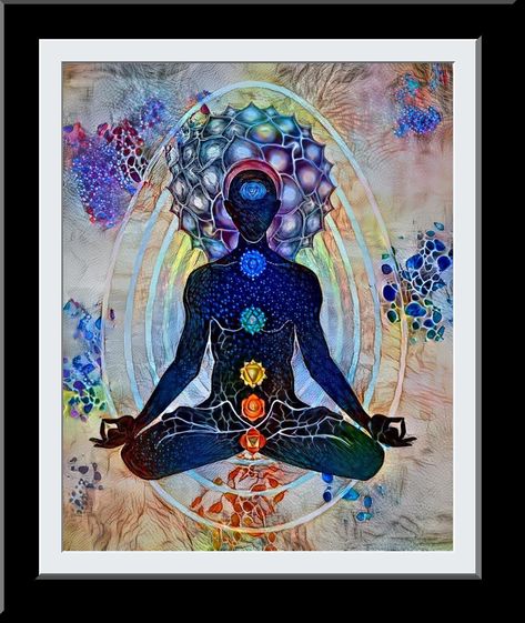 Yoga Mosaic Art, Yoga Painting Ideas, Yoga Artwork, Goddess Yoga, Meditation Poster, Yoga Goddess, Spiritual Paintings, Art Meditation, Yoga Studio Decor