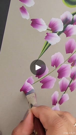 Foxglove Painting, Acrylic Trees, Cookie Flowers, Water Paints, Rock Painting Tutorial, Acrylic Painting For Beginners, Flower Artwork, Water Painting, Painting Patterns