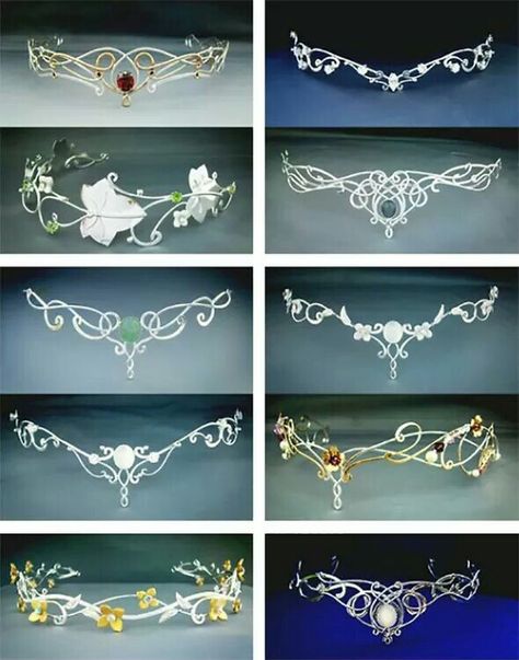 Fairy/elf crowns Crown Wedding Veil, Flower Crown Wedding Veil, Wedding Veils With Hair Down, Wedding Veils Headpieces, Elf Crown, Flowers Crown, Veil Headpiece, Chique Outfits, Crown Wedding