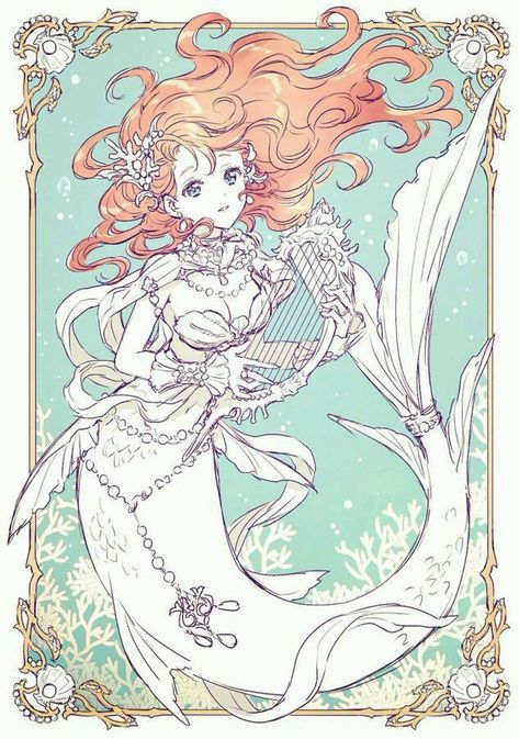 Mermaid Anime, Anime Mermaid, Manga Tutorial, Mermaid Drawings, Disegni Artistici, Disney Princess Art, Princess Art, Disney Diy, Mermaid Art