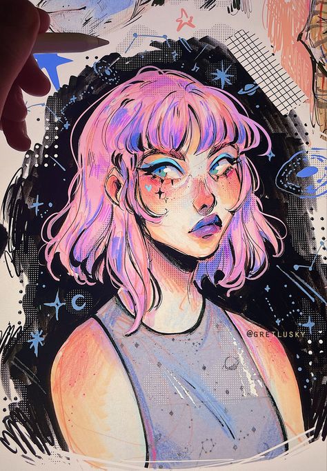 Gret Lusky Sketch, Gretlusky Art Sketchbook, Gretlusky Art, My Sketchbook, Sketchbook Inspiration, Marker Art, Kawaii Art, Art Journal Inspiration, Art Inspiration Drawing