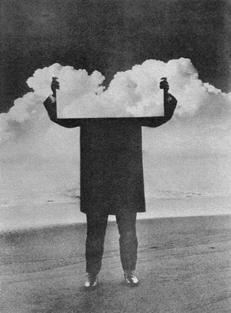 Gan Hosoya. Silence, 1973. Head In The Clouds, Rene Magritte, Foto Art, Pablo Picasso, Art Plastique, White Photography, Collage Art, Artist Inspiration, Photography Inspiration