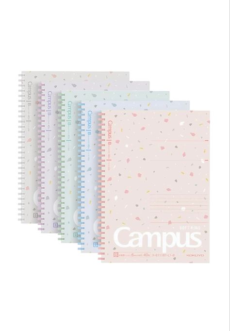 Pastel School Supplies Aesthetic, Campus Stationary, Binders For School, Campus Notebook Aesthetic, B5 Notebook, Ring Notebook, Aesthetic Notebooks, Notebooks Aesthetic, Notebook Aesthetic