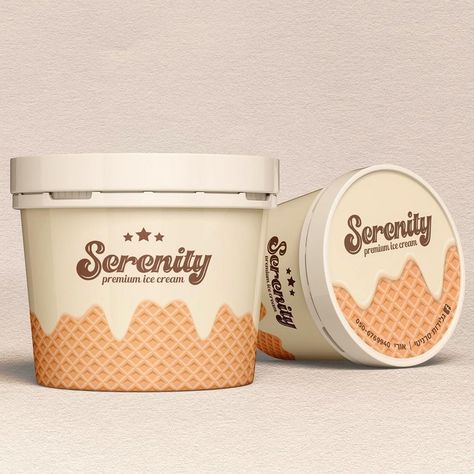 Ice Cream Packaging Design Inspiration, Ice Cream Cup Design Packaging, Japanese Ice Cream Packaging, Ice Cream Design Packaging, Vintage Ice Cream Packaging, Packaging Ice Cream Design, Ice Cream Packaging Design Creative, Toko Aesthetic, Ice Cream Cup Design