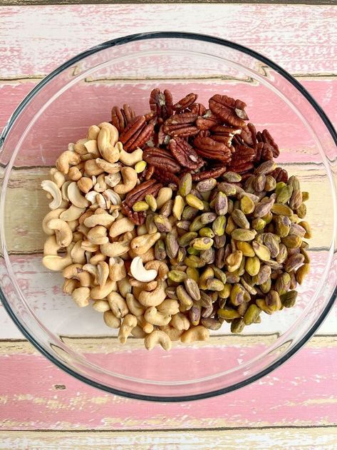 Today, we’re making Ranch Roasted Nuts! I had a snack mix over the summer that had ranch seasoned pecans in the blend, and I haven’t been the same since. There was just something extra special about them, and I’ve been waiting for the right opportunity to recreate those flavors on my own.Well, the time is now!We’re going to start with 3 of my favorite nuts: pecans, cashews, and pistachios. You could switch up the nut blend if you wanted to or even buy a premixed blend of nuts. But, I… Seasoned Pecans, Ranch Mix, Homemade Fudge, Ranch Dip, Roasted Nuts, Good Sources Of Protein, Ranch Seasoning, Mixed Nuts, Snack Mix