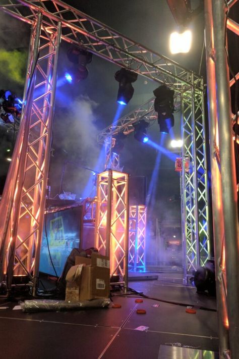 Trussing elements come in many lengths and shapes, allowing us to build something truly unique for your event. Our stage truss is made of strong yet lightweight aluminum, allowing for easy transport and setup but strong enough to support over two-thousand pounds in many cases! Lighting Truss, Build Something, Stage Lighting, Neon Lighting, Bulgaria, Phoenix, Concert, Lighting, Building