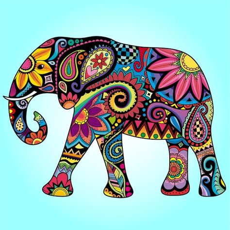 Colorful elephant Vectors & Illustrations for Free Download | Freepik Cute Car Decals, Canvas Painting Quotes, Ideas For Flowers, Elephant Artwork, Jungle Flowers, Elephant Colour, Boho Elephant, Floral Wall Decals, Flowers Drawing