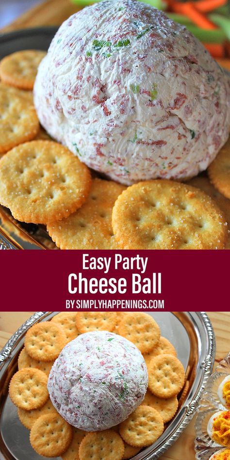 Cheese Ball Bacon, Chip Beef Cheeseball, Simple Cheese Ball, Ham And Cheese Ball Recipe, Party Cheese Ball, Cream Cheese Balls Recipe, Ball Cheese, Ham Balls, Cheese Ball Recipes Easy