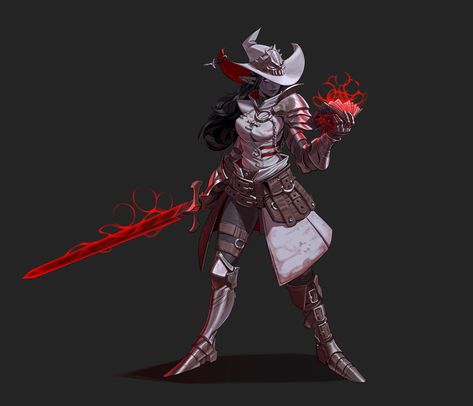 ArtStation - Battle Mage Dnd Evil Character, Battlemage Character Design, Mage Battle Pose, Battle Wizard, Dnd Blood Hunter Art, Mage Hunter, Blood Mage Art, Blood Mage, Battle Mage