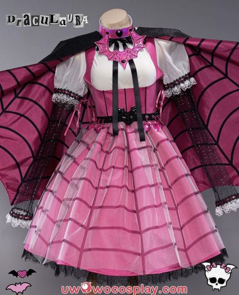 Draculaura Cosplay Dress, Monster High Themed Outfits, Monster High Draculaura Outfits, Draculaura Moodboard, Disfraz Monster High, Draculaura Clothes, Draculaura Dress, Cosplay Draculaura, Draculaura Outfit