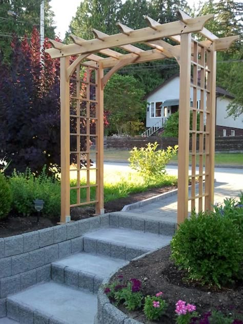 Urban Decor Ideas, Arch Pics, Farmhouse Home Office, Garden Archway, Wooden Arbor, Garden Gate Design, Home Office Modern, Modern Living Space, Small Yard Landscaping