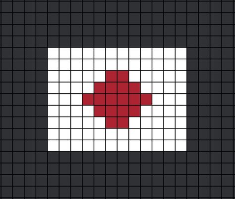 A small pixel art template of the Japanese flag. American Flag Pixel Art, Flags Pixel Art, Japan Flag Art, Japanese Empire Flag, Pride Flag Cross Stitch, Flag Cross Stitch, Japan Flag, Easy Pixel Art, Pixel Art Templates