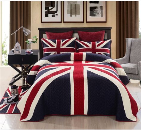 Find More Quilts Information about cotton quilting quilts UK Flag Red and NAVY COLOR Home Beddingset King SIZE luxury Bedspread patchwork quilt light Blue Bedcover,High Quality Quilts from LAURA BAYTA BeddingSets Store on Aliexpress.com King Size Coverlets, British Decor, Luxury Bedspreads, Cama Queen Size, Flannel Duvet Cover, Flag Quilt, Bed Quilt Cover, Uk Flag, Cotton Bedding Sets