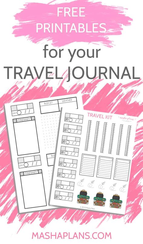 How To Create A Travel Journal, Travel Journal Ideas How To Start, Travel Journal Pages Printable, Travel Planner Free Printable, Travel Planner Printable Free, Travel Journal Layout, Bullet Journal For Kids, Travel Bullet Journal, Printable Travel Journal