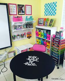 Tiny Classroom, Small Classroom Setup, Small Group Table, Student Book Boxes, Small Classroom, Classroom Setup Elementary, Personal Word Wall, Intervention Classroom, Classroom Arrangement