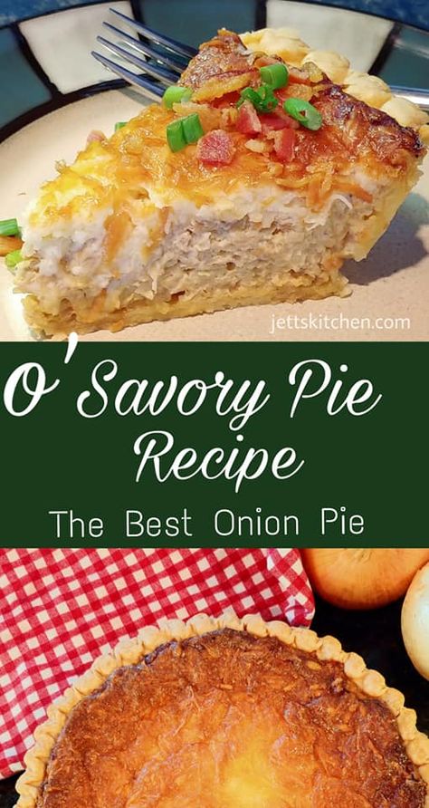 Savory Onion Pie Recipe - Jett's Kitchen Onion Pie Recipe, Creme Fraiche Recipes, German Food Authentic, Meals Without Meat, Savory Pies Recipes, Onion Pie, Frozen Pie Crust, Scottish Recipes, Frozen Pie