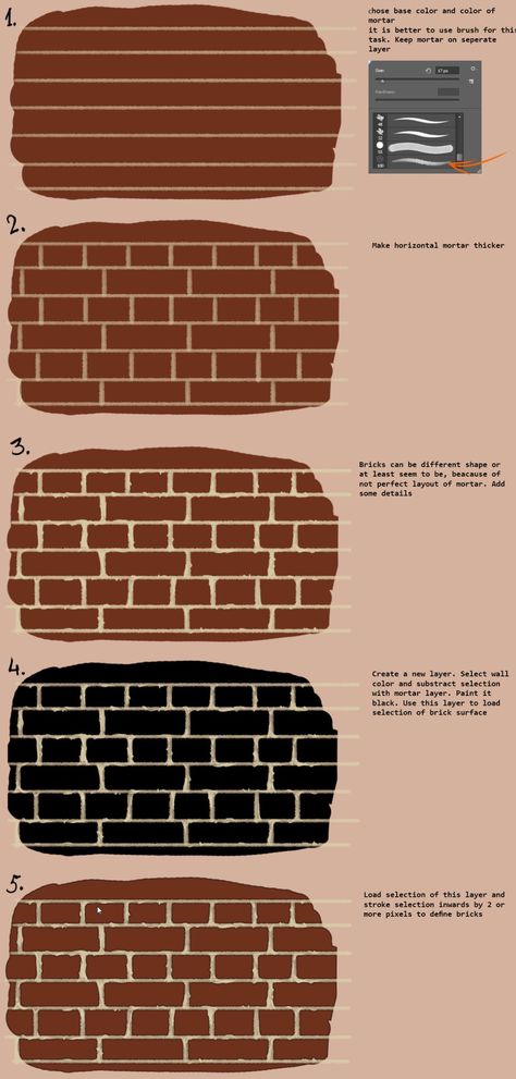 Brick Reference Drawing, Brick Wall Background Drawing, Brick Wall Reference, Drawing Brick Wall, How To Draw Brick Wall, Brick Drawing Sketch, How To Draw Bricks, Drawing Bricks, Brick Reference