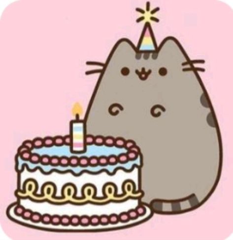 Pusheen, A Cat, Birthday Cake, Cake, Birthday