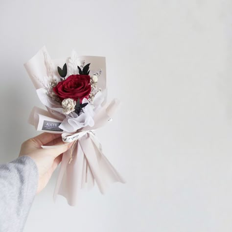 Single Dried Flower Bouquet, Single Bouquet Flower, One Flower Bouquet, Small Rose Bouquet, Mini Rose Bouquet, Single Rose Bouquet, Preserved Flower Bouquet, Single Flower Bouquet, Diy Bouquet Wrap