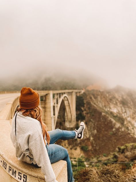 Big Sur Photoshoot, Big Sur Outfit, Boots Photoshoot, Merry People, Bixby Bridge, Insta Poses, Big Sur California, California Photos, Cali Girl