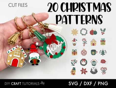 Badge Reels Diy, Svg Keychain, Keychain Patterns, Keychain Svg, Christmas Keychain, Paper Flower Kit, Htv Projects, Keychain Display, Gnome Svg