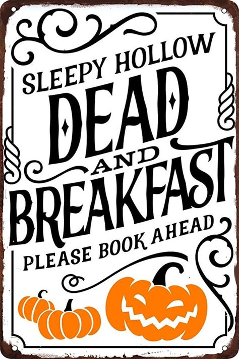 Decor For Coffee Shop, Kitchen Sign Diy, Dead And Breakfast, Vintage Signs Diy, Coffee Shop Kitchen, Vintage Halloween Cards, Halloween Decals, Halloween Kitchen, Shop Kitchen